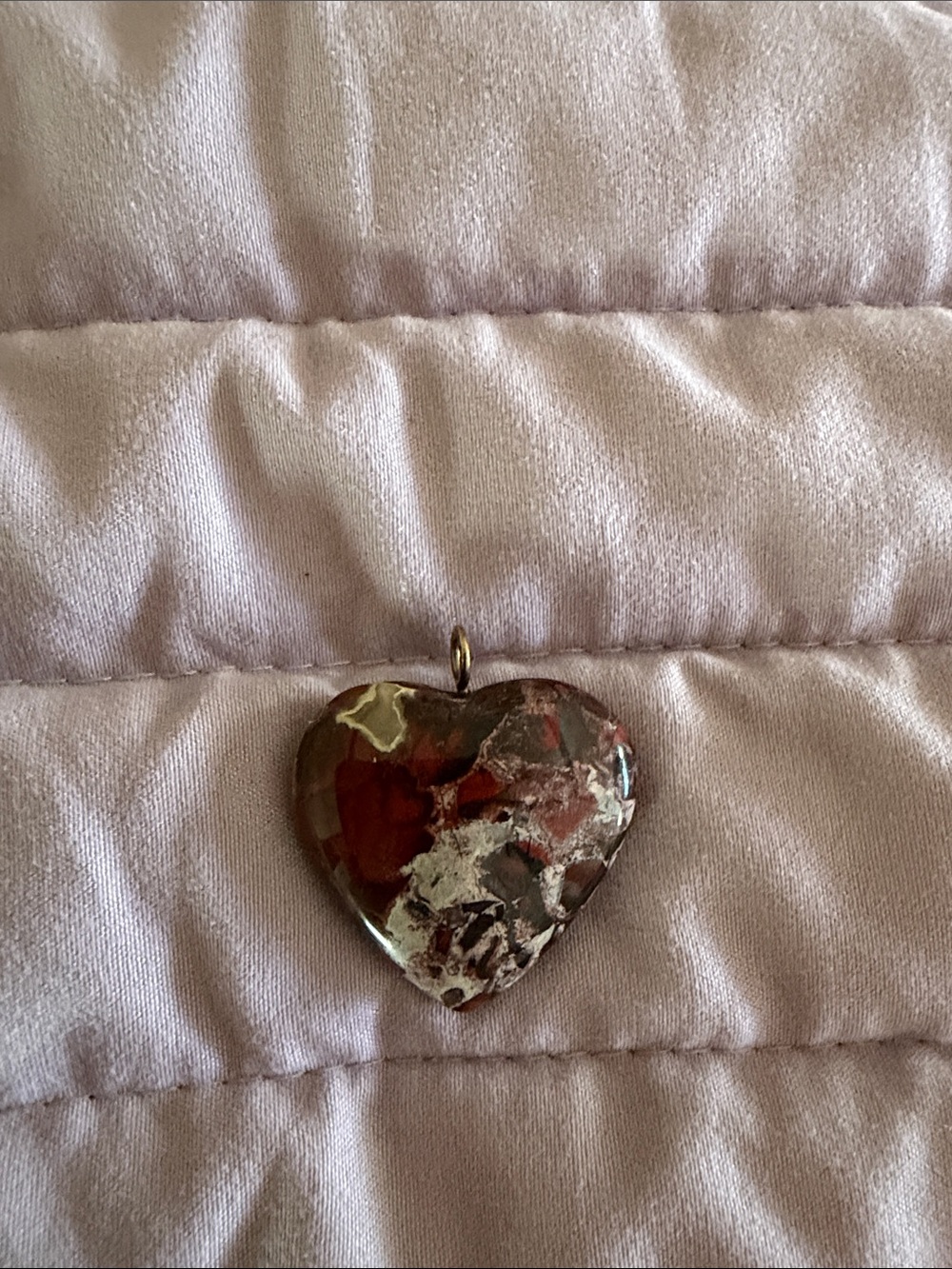 Handcrafted Heart Pendant Necklace - Multi-Color Stone
